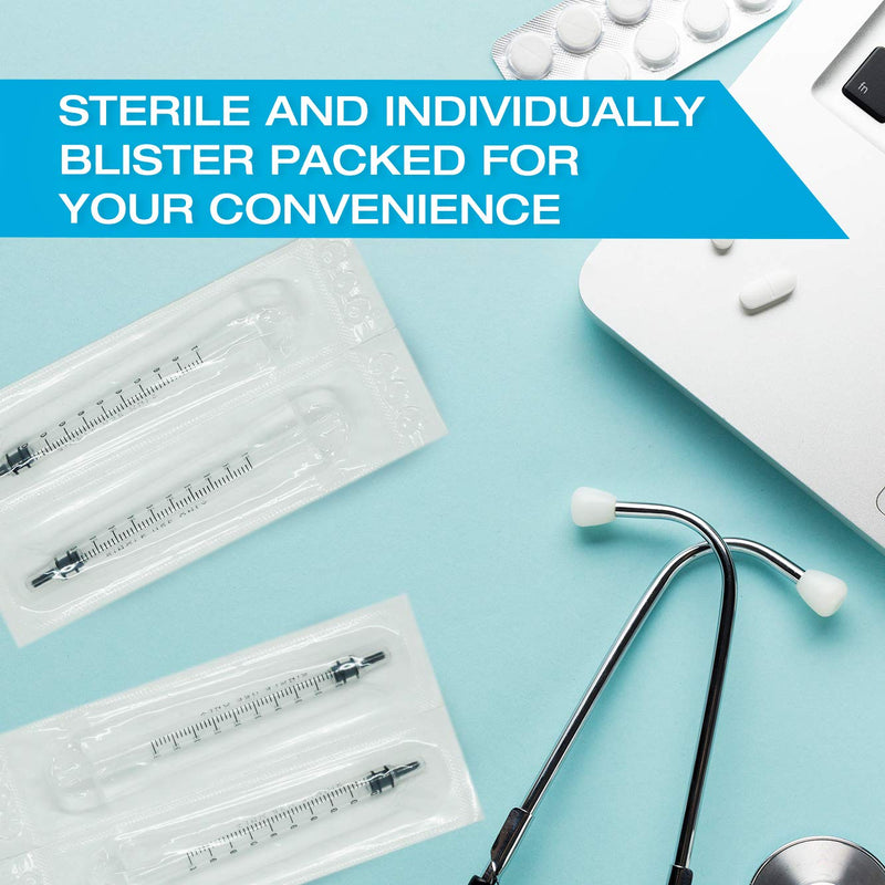 5ml Syringe Without Needle Luer Lock 100 Pack by Tilcare - Sterile Plastic Medicine Droppers for Children, Pets or Adults – Latex-Free Oral Medication Dispenser - Syringes for Glue and Epoxy