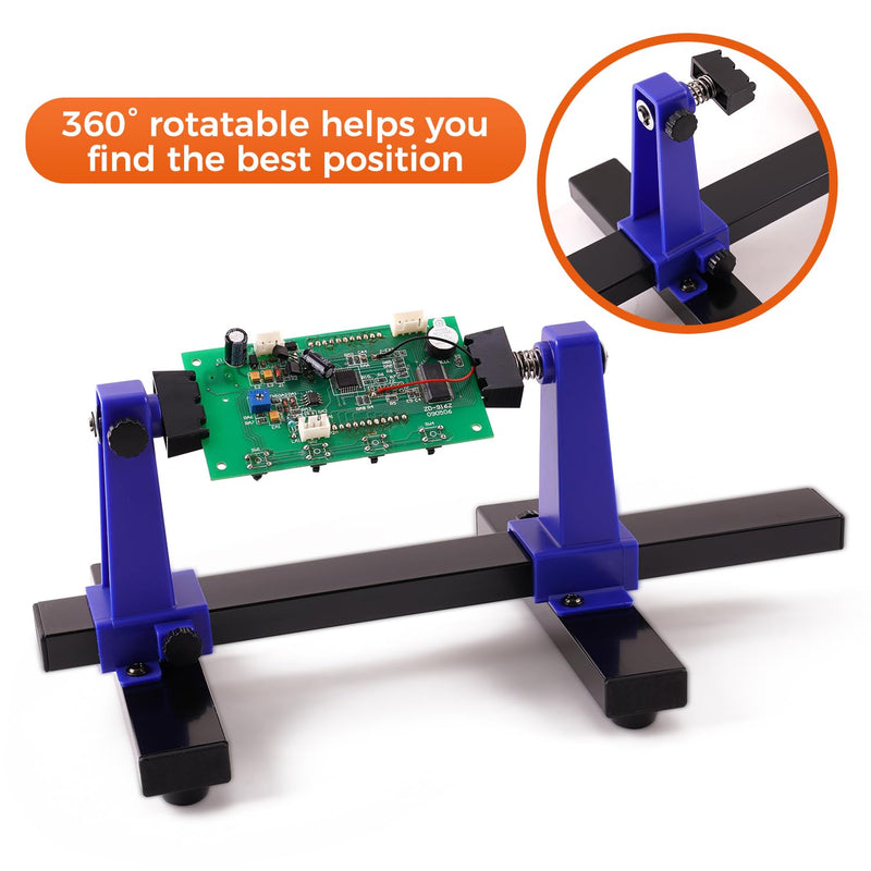 Noah Adjustable PCB Holder Circuit Board Clamp Roating Holder Tool for Soldering Desoldering, Soldering Repair Tool 360 Degree Rotation