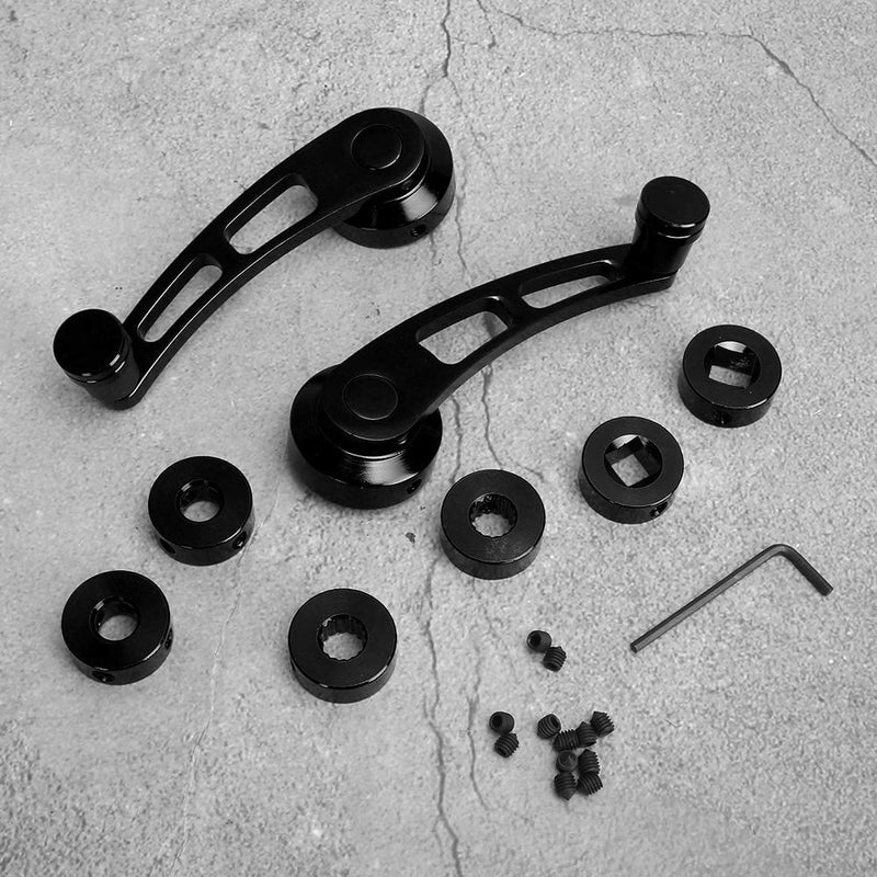 KIMISS Window Crank Handle Winder,2pcs Alloy Window Handle Riser Winder Crank Fit for Classic Car(Black) Black