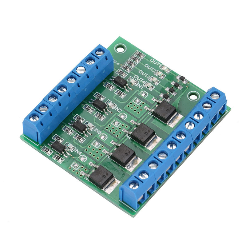 PWM MOS FET Module, PWM 4-Channel MOS FET Module PLC Amplifier Circuit Board Driver Module, Motor Driver Board 3-20V to 3.7-27VDC 10A