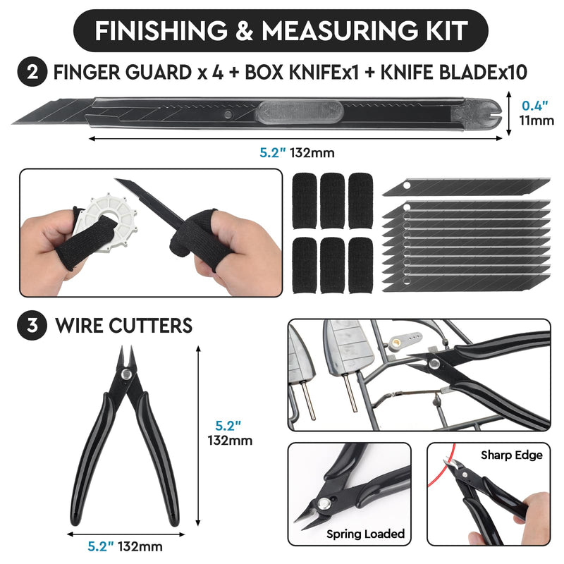 3D Printer Tools Kit Essential, 3D Printing Tools Kit, 3D Printer Accessories with 50Pcs (Deburring Tool, Wire Cutter, Drill, Scraper..) for Remove, Smoothing, Finishing, Deburring, Craving, Drilling 3D Printer Tools Kit Essential