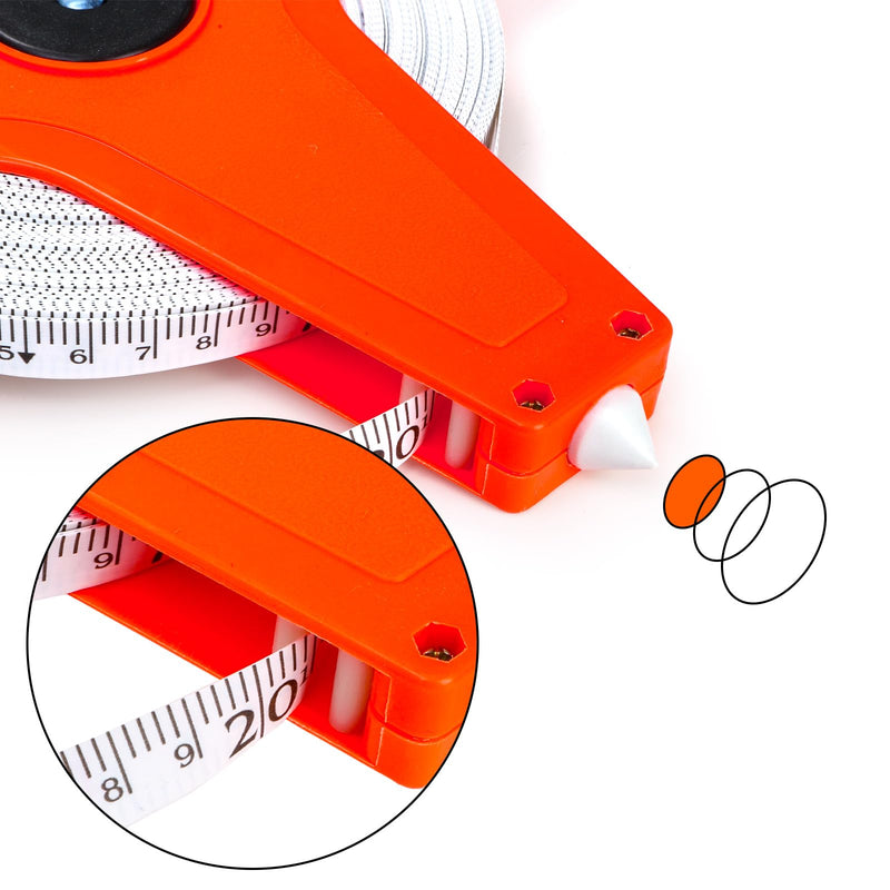 Coloch Open Reel Fiberglass Tape Measure, 165 Feet/50 Meters Yard Measuring Tape Dual Sided Reel Tape with Inch/Metric Scale Retractable Long Tape Measure for Engineer, Yard, Field, Project