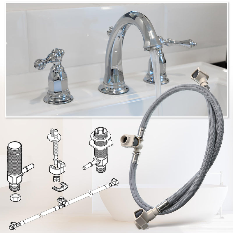 Enhon 1 Pack Replacement Hose Kit Compatible with Moen 114299 113016, Widespread Bathroom Sink Faucet Replacement Hose Kit Compatible with Duralock Connections, Easy No Tool Installation, Leakproof