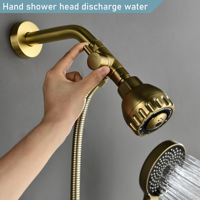 Evangeline Solid Brass Shower Diverter Valve G1/2" 3 Way Shower Arm Diverter (Brushed Gold) Brushed Gold