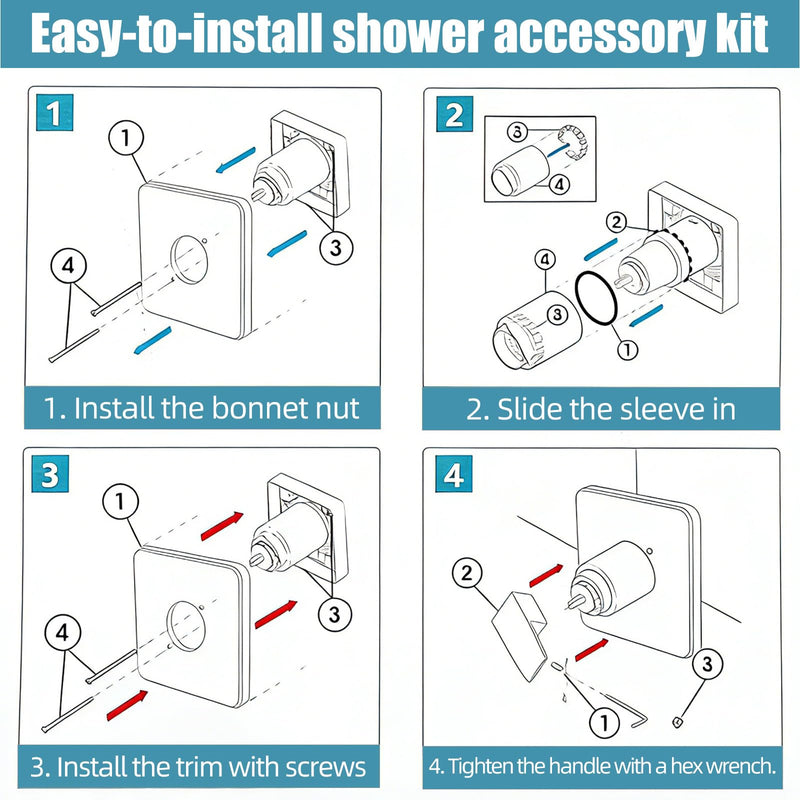 Replacement for Delta 13/14 Series Shower Valve Trim Kit, Premium Metal Tub Shower Handle Replacement Kit Compatible with Delta (Black) Black
