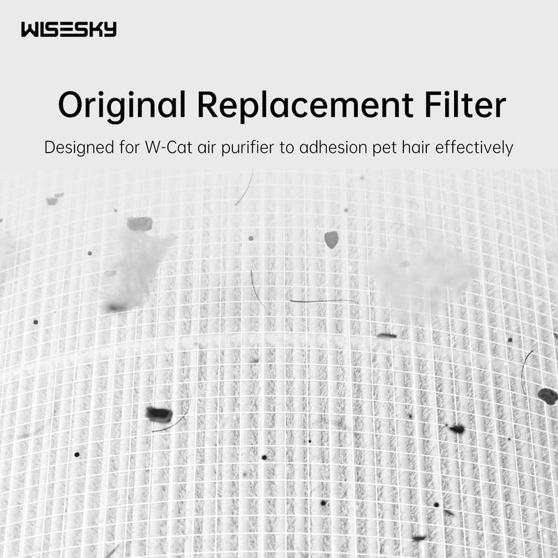 WISESKY WSP360 Pre-Filter Replacement for W-Cat Air Purifier Capture Cat Fur and Large Particles, Compatible with True WiseHEPA Air Filter,10 Packs, White WS360 Pre Filter