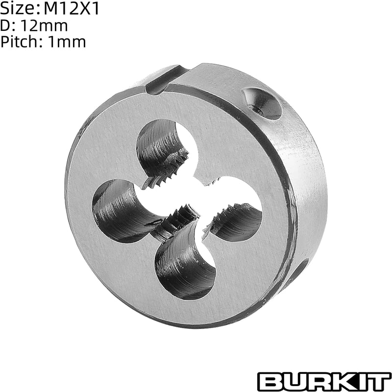 Burkit Metric M12 X 1 Round Threading Die, M12 x 1.0 Machine Thread Die Right Hand M12x1