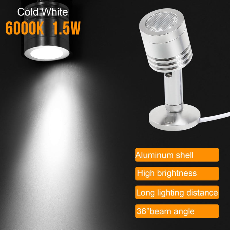 Taysing LED Spot Light Indoor Picture Lights Art Lights Accent Lights Little Spotlight Up Lights for Painting Picture Plants Jewelry Showcase Display Shelves Cabinet(Cold White 6 Pack Dimming&Timing) Cold White Smart Switch