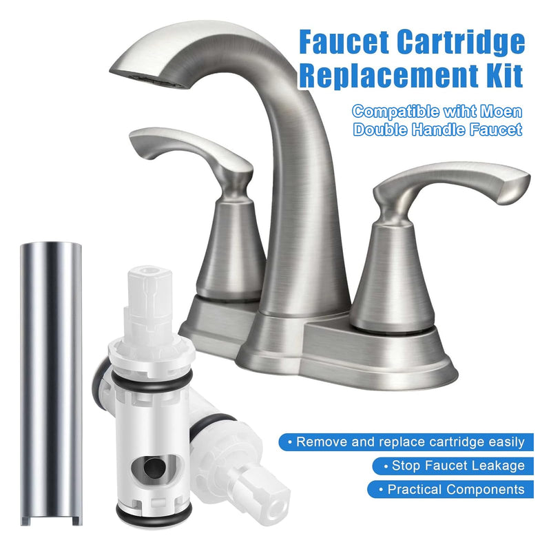Enhon 3 Pcs Faucet Cartridge Replacement Kit Compatible with Moen 1224 1224B Cartridge Retainer Removal Tool/Moen 14272 for Double Handle Tub Shower, Faucet Cartridge Bathtub Valve Repair