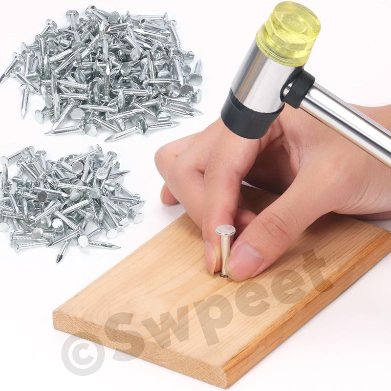 Swpeet 300Pcs 3/4 Inch High Quality Galvanized Roofing Felt Nails, Roofing Felt Nails Suit for Fasten Roofing Felt, Asphalt Shingles and Insulation Board