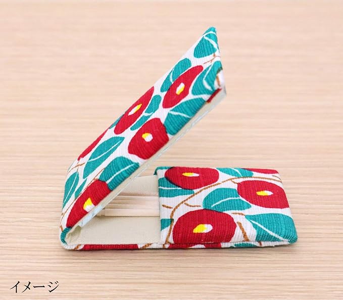 Keisuu Yumeji Hand Mirror, Foldable, Compact, Etiquette, Portable, Includes Toothpick, Japanese Pattern, Fashionable Mirror, Camellia, Made in Japan - NewNest Australia