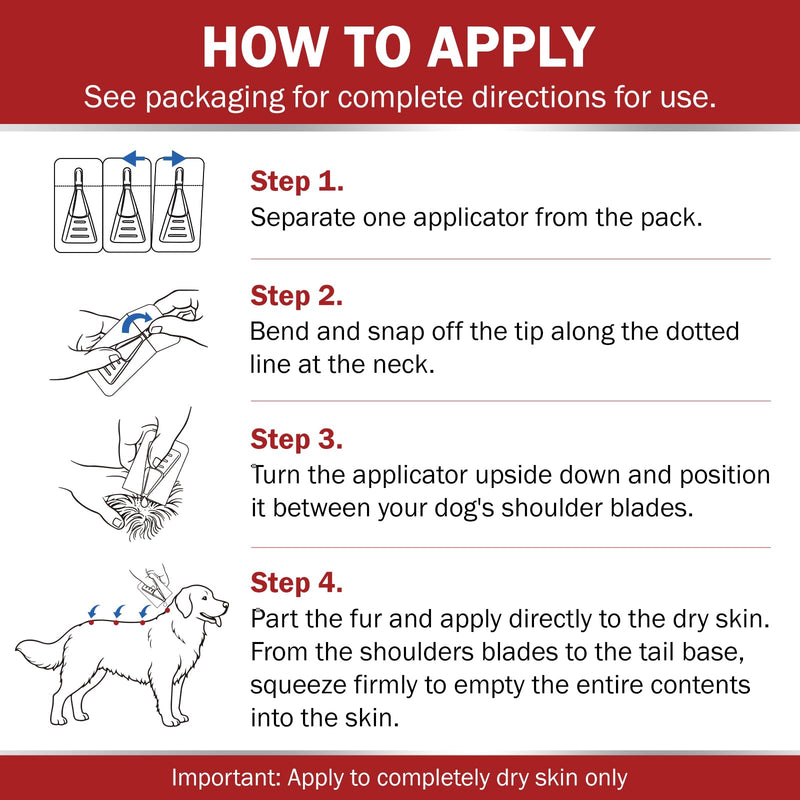 Flea and Tick Prevention for Large Dogs, Flea Drops for Dogs 45 to 88 lbs, 3 Month Support for Skin & Coat Health, Fast Acting, Dog Flea and Tick Treatment, Supplement