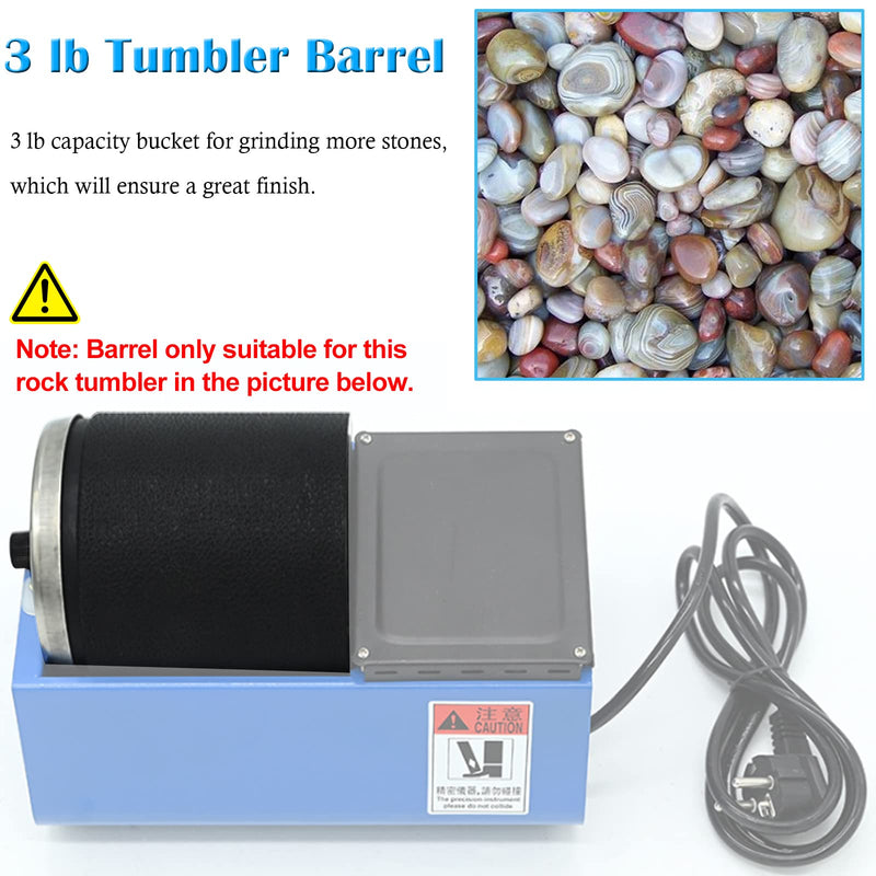 3lb Replacement Barrel for Rock Tumbler, Spare Parts-Transparent Barrel for Rock Tumbler (Hobby Barrel)