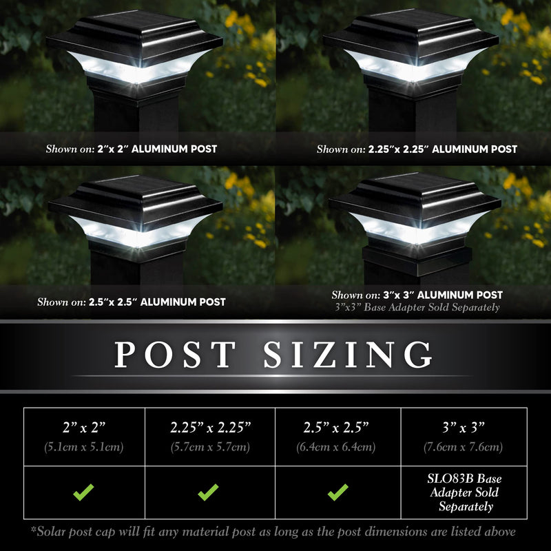 Classy Caps SL082B Imperial Outdoor Post Light- Fits 2" x 2", 2.25" x 2.25", 2.5" x 2.5" Posts, Black Powder Coated Aluminum CAP - NewNest Australia