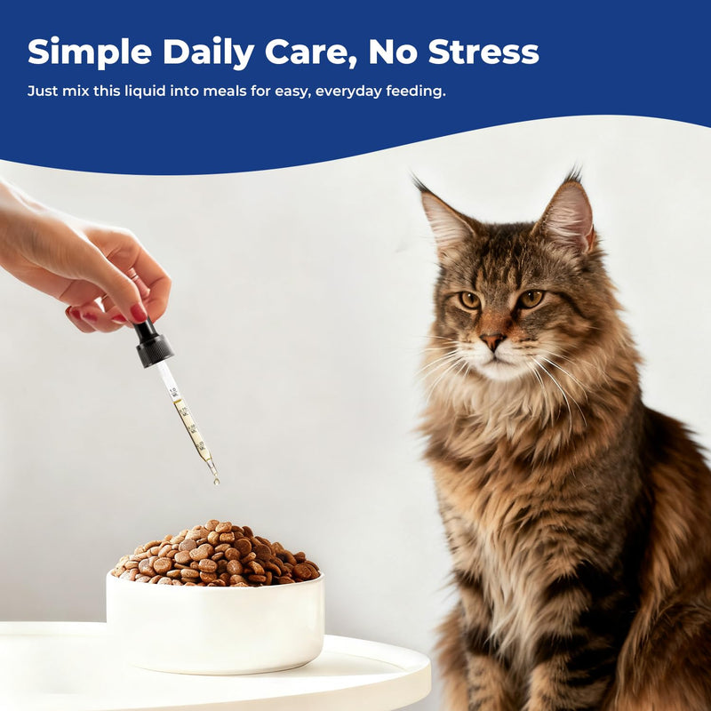 Taurine Supplement for Cats Liquid Drops – Essential Taurine for Heart Health, Vision & Immune Support, Easy-to-Mix Daily Feline Nutrition Supplement