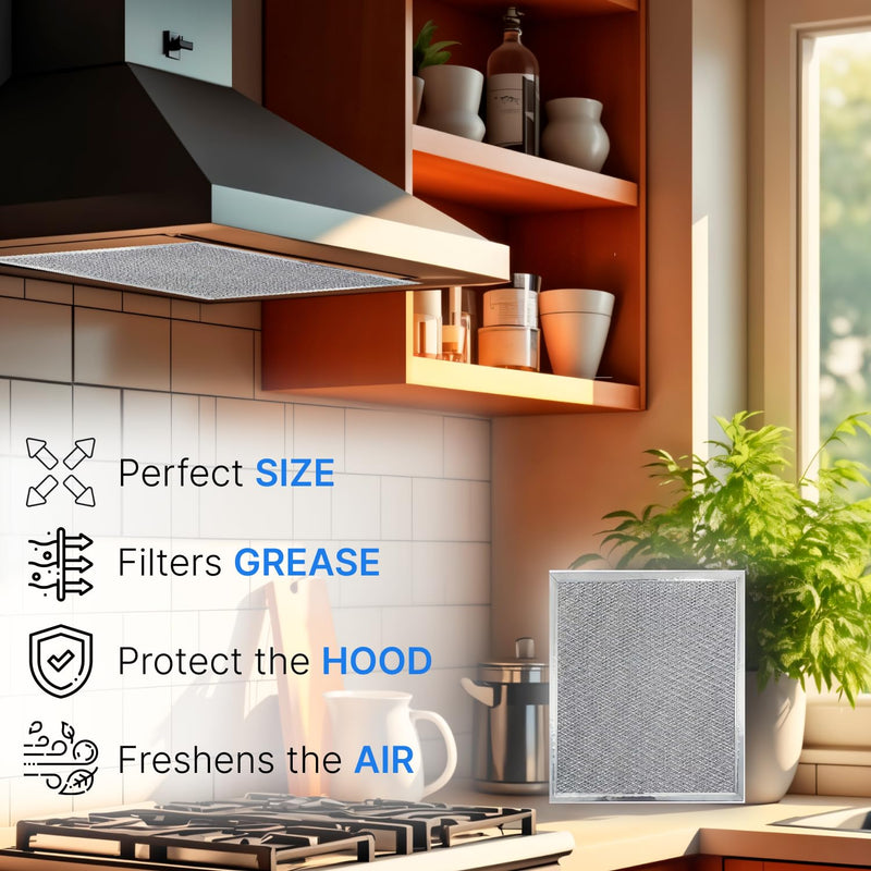 1 Pack Aluminum Range Hood Filter 8 1/4” x 10” Grease Filters for Range Hood Camper Range Metal Tiny House - Kitchen Exhaust fan Cover Hood Stove Vent Filter - Oven Filter Replacement Parts