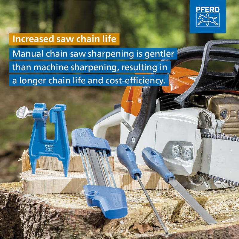 PFERD Chain Saw Sharpener Chain Sharp CS-X, File ø 1/8 inch, 17299 – Chain Saw File and Depth Gauge File in One Ergonomic Tool