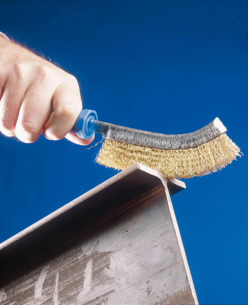PFERD Hand Brush Set with 1 x Hand Brush with Brass-Plated Steel Wire, Stainless Steel Wire and Brass Wire Diameter 0.01" - Part 89386