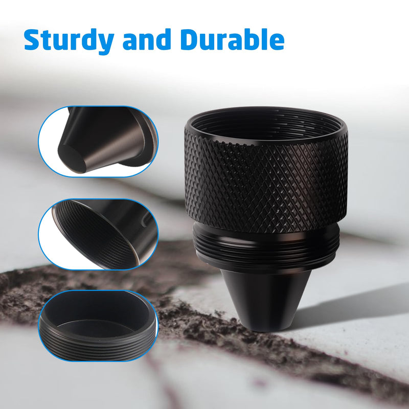 1.375" X24 Aluminum Alloy Cone Shaped Parts, 12 Pack Sealed End Cap Fit for Tire Anti Theft Cover Black 1.375 inches