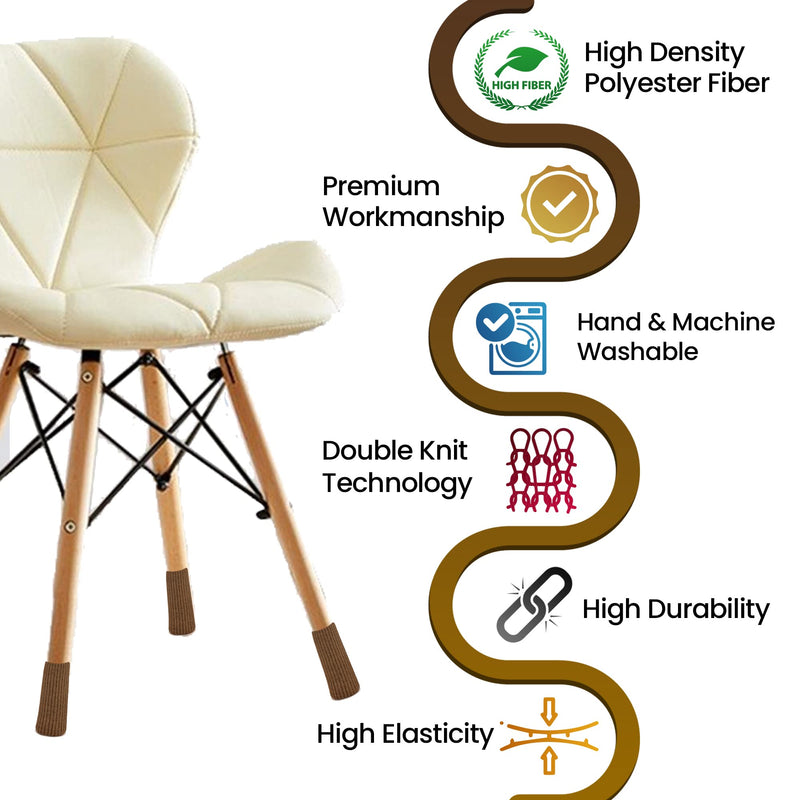 16 Pcs Brown Premium Chair Leg Socks Protectors for Hardwood Floors - Do not Easily Fall Off - Very Easy to Put on - Fits All Leg Shapes - High Elastic Bar Stool Leg Covers - Furniture Pads 16 Pcs