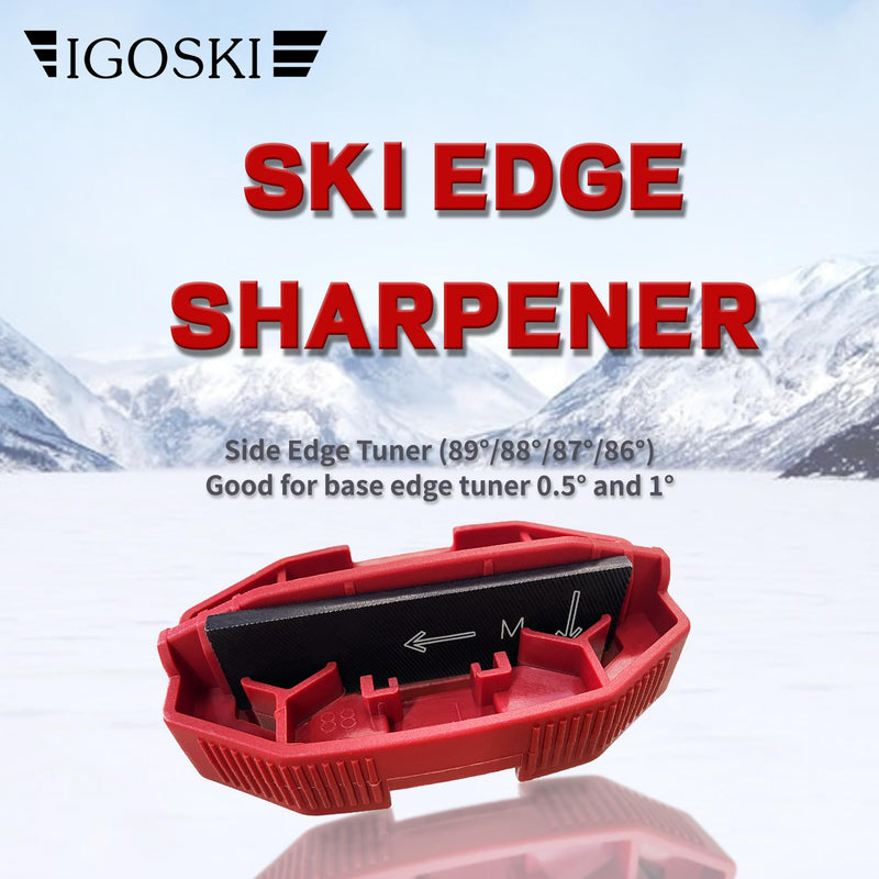 Snowboard Ski Edge Bevel Tuning ski Wax kit，Snowboard Tool，ski Edge Sharpener Tuner Side Ski Angle Tool & Diamonds & Gummi Stone (Tool+Diamonds + Gummi Stone) Red