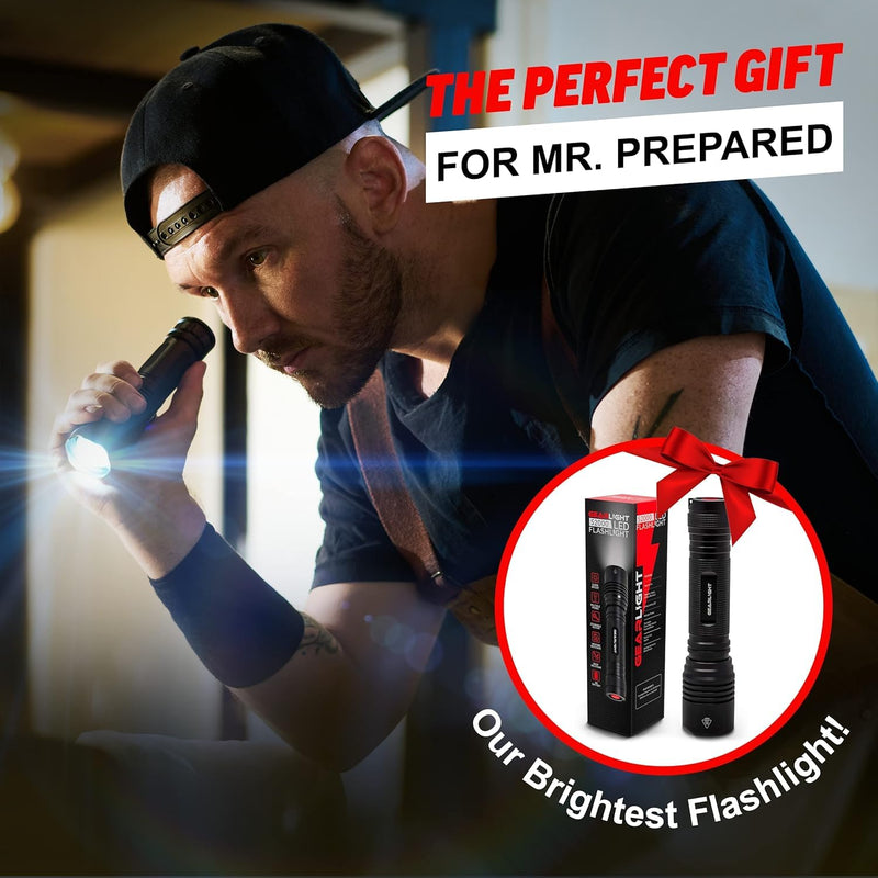 LED Flashlight High Lumens, Tactical Flashlight Battery Powered (Batteries Not Included), Bright Handheld Flashlight for Camping, Hunting, Home, Security, Hiking, Walking at Night & Emergency Use S2000 Black Battery-Powered