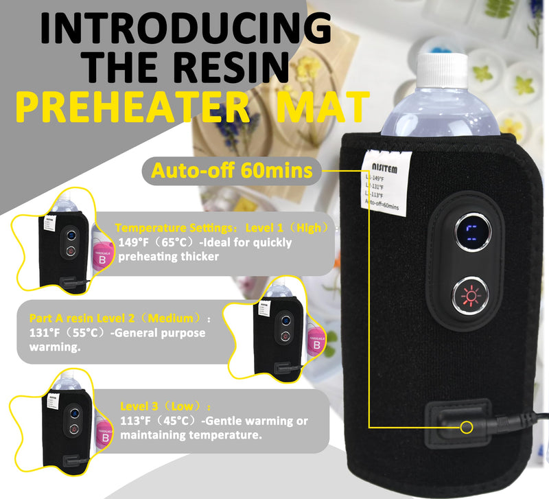 Resin Bottle Warmer, Electric Epoxy Resin Heating Mat to Reduce Bubbles for Smooth Pouring