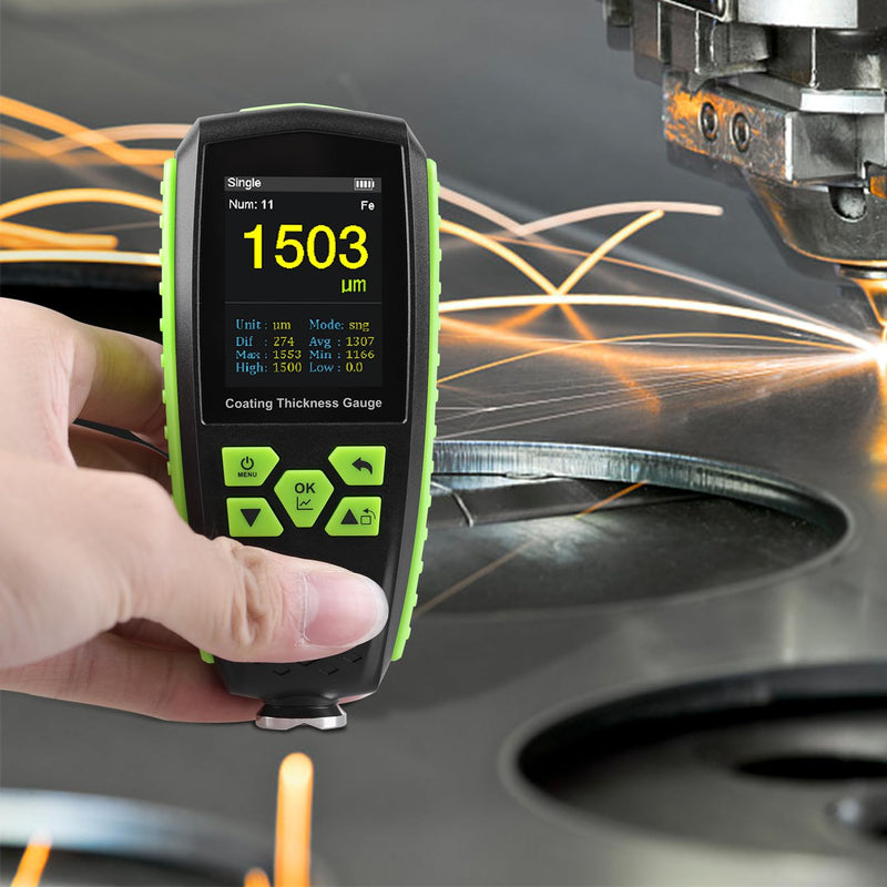 Professional Paint Thickness Gauge, Digital Coating Thickness Gauge for Magnetic/Non-Magnetic Materials, Paint Depth Gauge with Voice Broadcast/Color HD Display, Car Coating Thickness Meter