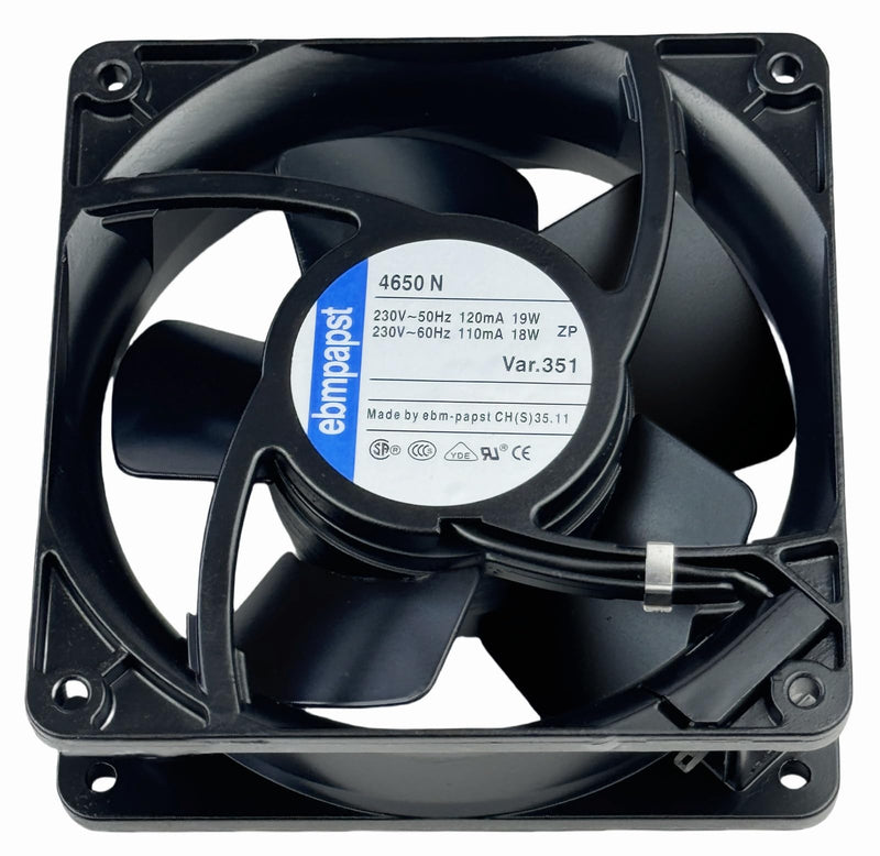 for ebmpapst Cooling Fan 4650N, All Metal High Temperature Resistant Axial Cooling Fan 2-Pin 120x120x38mm AC 230V 50/60Hz 0.12A