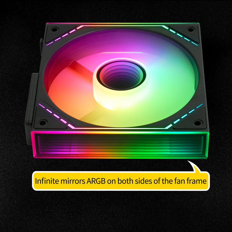 Thermalright TL-M12QR-S X3 Wireless Splicing Reverse Case Fan-120mm Quiet,Infinity Mirror ARGB Lighting Effects,New Power Chip Module Simplifies Wiring Management,3-Packs Building Blocks Fan