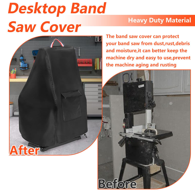 9-Inch Benchtop Bandsaw Cover, Heavy Duty Dustproof Metal Cutting Band Saw Cover with Plush Lining,Black (20"D x16 "W x 28"H) 20"D x16 "W x 28"H