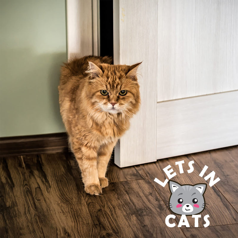 Cat Door Latch Holder,【8 Adjustable Sizes】 Stronger Flex Cat Door Stopper, Keep Door Open 1.5" to 8", Let's Cats in and Keeps Dogs Out of Litter & Food, No Tool Required & No Wall Damage 2*black