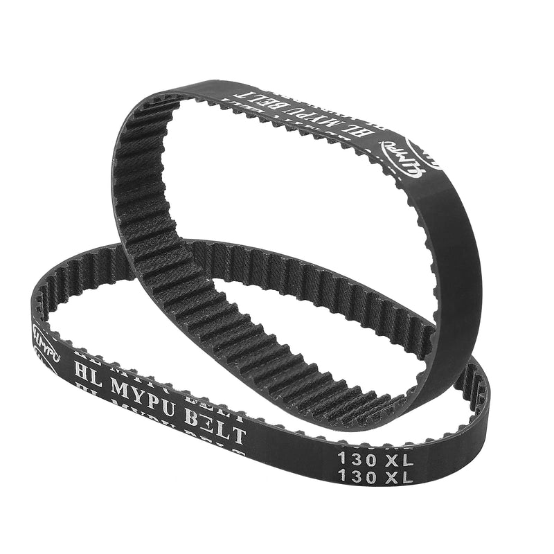 2Pcs 130XL 037 Timing Belt 65 Teeth Black Cogged Rubber Geared Belt 10mm Cog Drive Belt (130XL037)