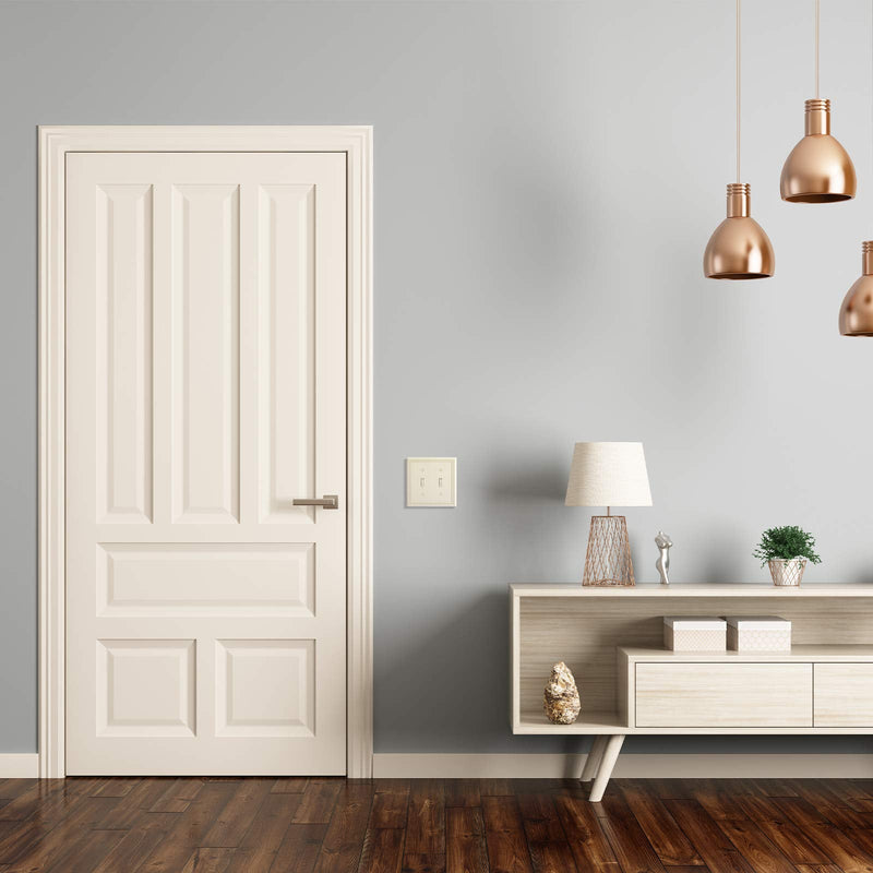 Henne Bery Sunken Pearls Heavy Duty Decorative Wall Plate Switch Plate Outlet Cover, Durable Solid Zinc Alloy (Double Toggle, Light Almond) Double Toggle