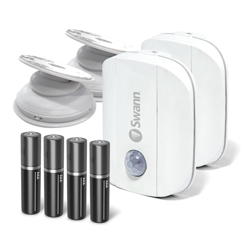 Swann Wireless Motion Alert Sensor Unit 2 Pack Easy Installation Both Indoors & Outdoors with Weatherproof Design, No Hub Required. Detect Movement Up to 50ft Away Within 110 Degree Range,White