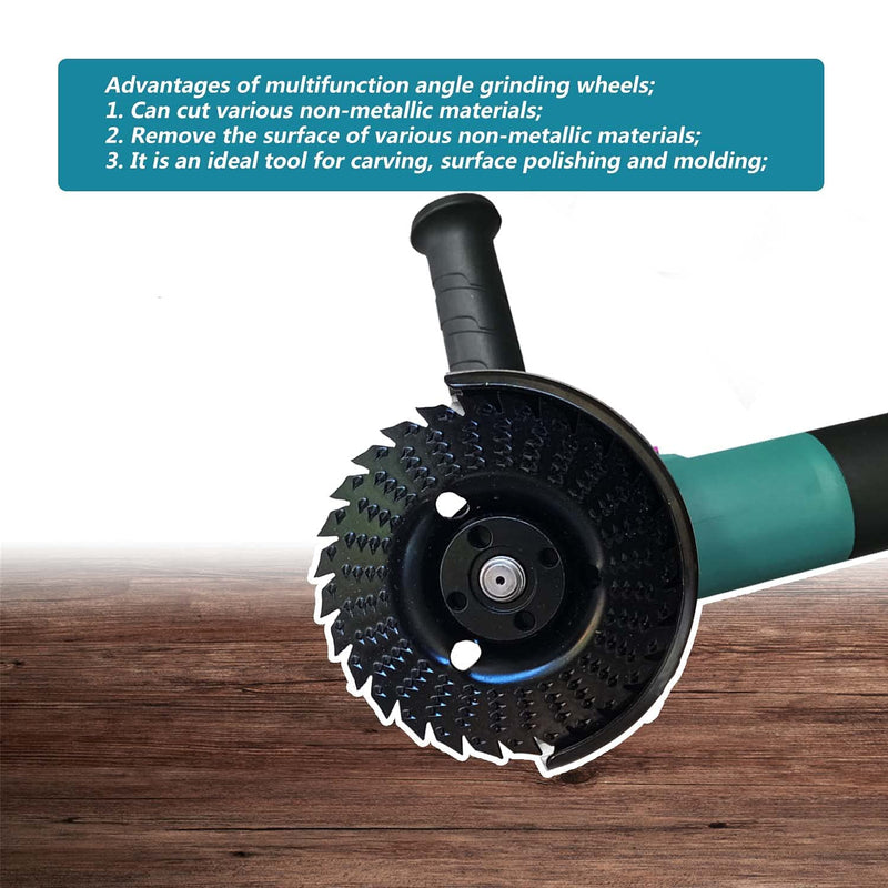 OBA Wood Carving Disc 4-1/2 Inch Wood Cutting Wheel 28-Tooth for Angle Grinder Wood Carving,Polishing,Carving with 7/8 inch Arbor