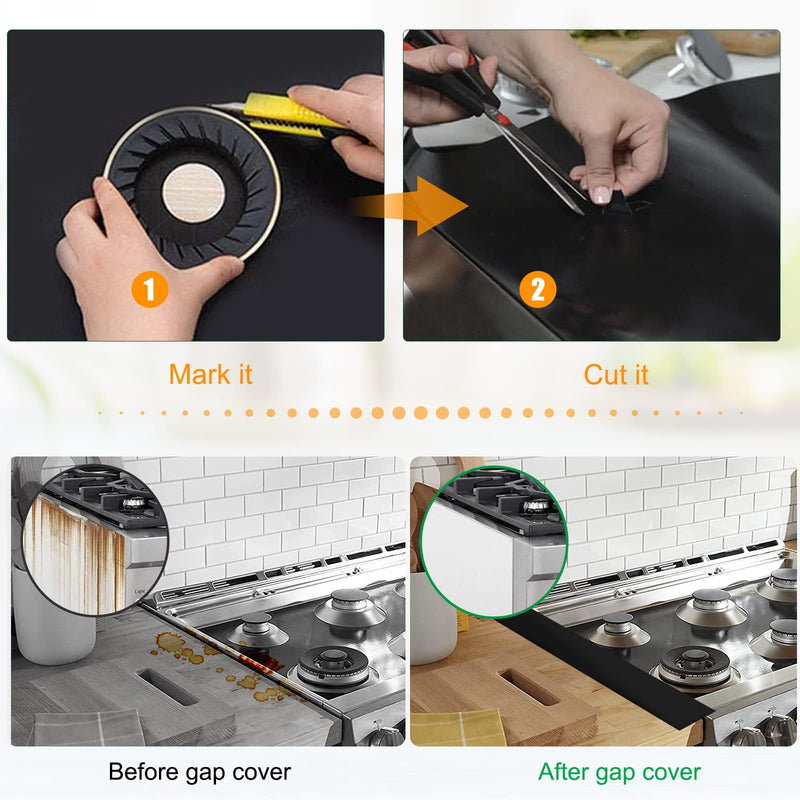 Stove Cover Gas Stove Top Burner Covers Protectors for Samsung Gas Range Stove Mat Protector Reusable,Oven Liners Mat Gas Range Protectors Covers,Non-Stick Washable Keep Stove Clean Stove Guard stove cover 24.29"*16.26"