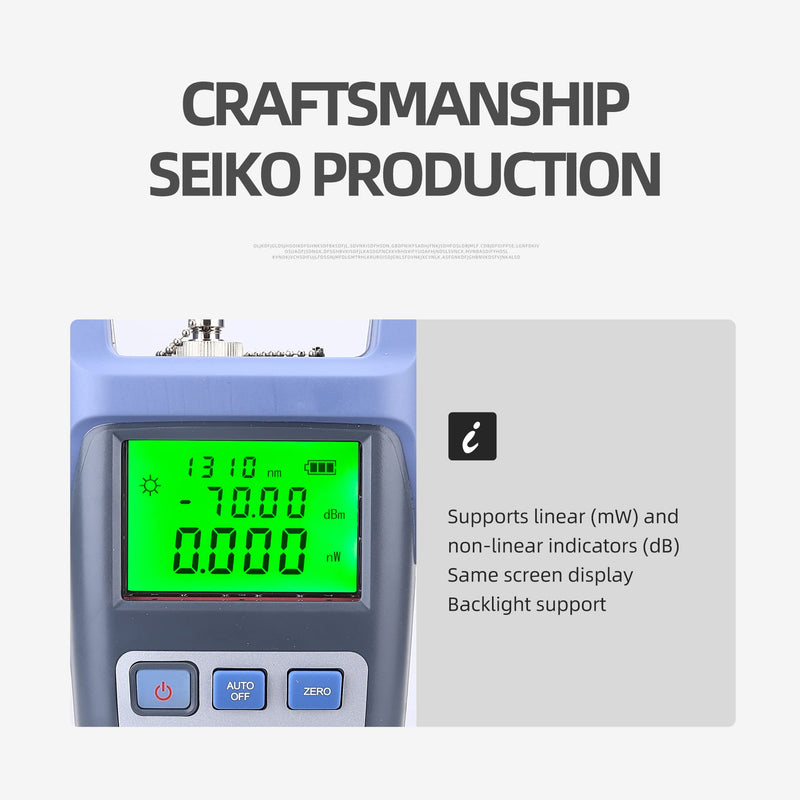 FTTH Fiber Optical Power Meter with Light Source SC FC Connector Optic Test Equipment for CCTV Communication Engineering OPM-70~+10dBm