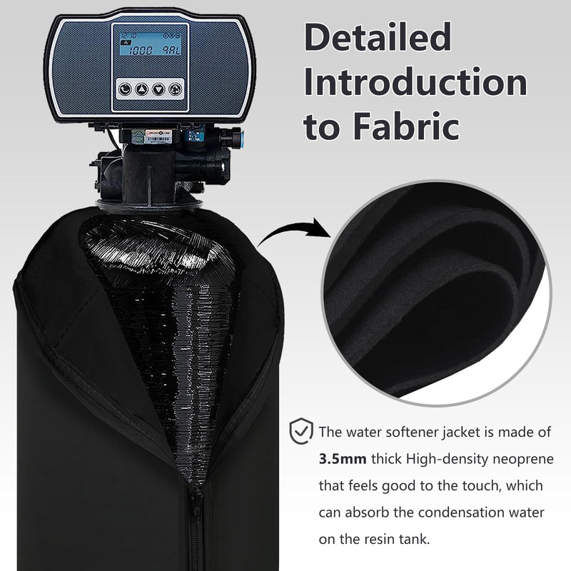 Bitubi Water Softener Neoprene Sweat Jacket, Outdoor Water Softener and Filter Tank Cover to Prevent Sweating, Water Softener Insulated Cover (9x48, Black) 9x48(Tank Jacket) Neoprene Sweat Jacket (Black)