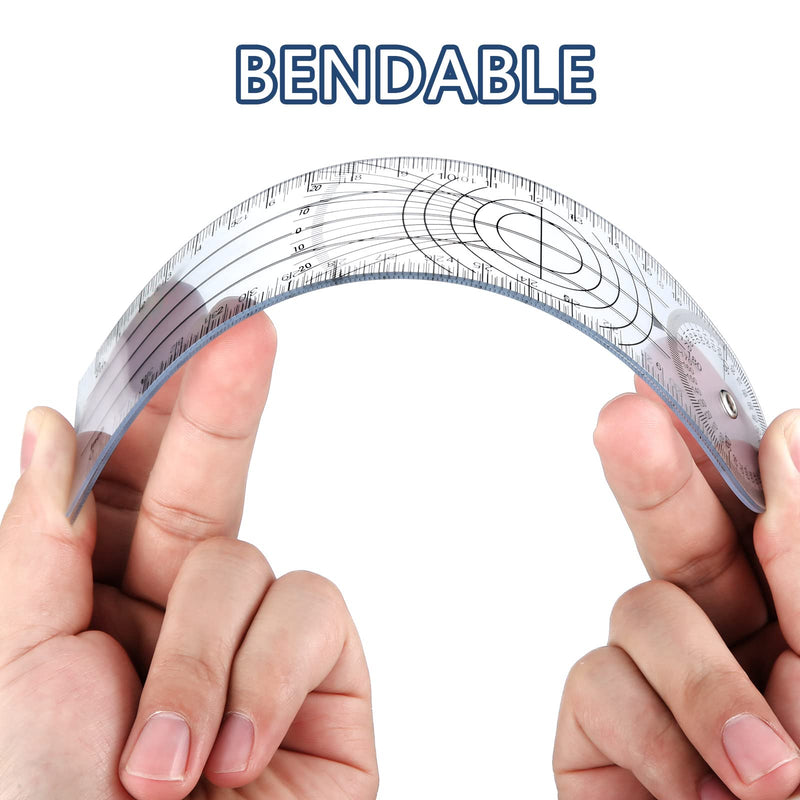 Plastic Goniometer Quick Angle Protractor Clear Angle Finder Angle Ruler with 7 Inch Arm Angle Measurement Tool for School Office Measuring Drawing Woodworking Designers Architects Students Work (8) 8