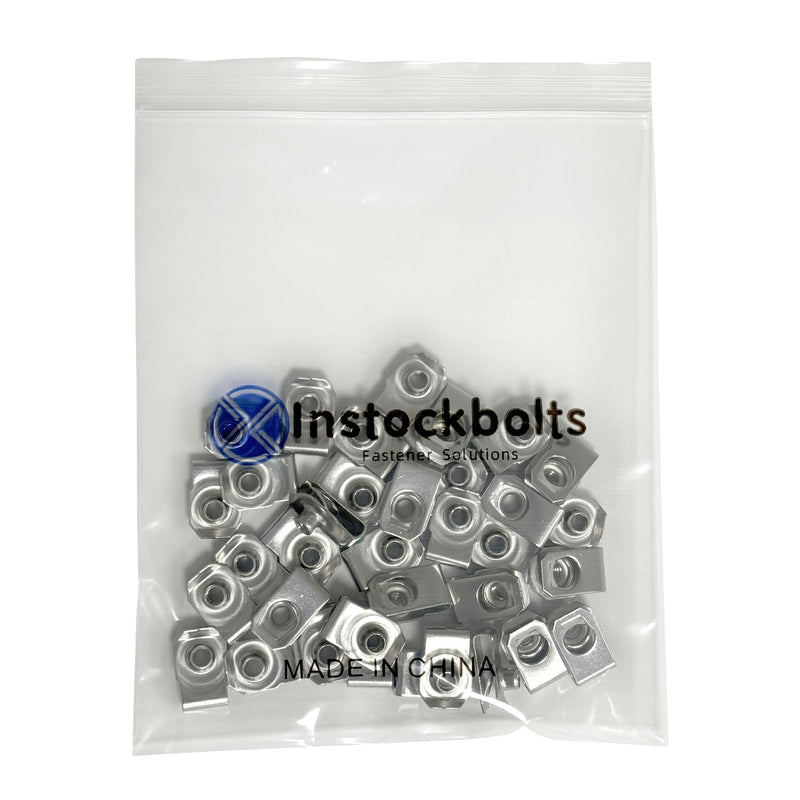 M6 U-Style Clip-On Nut, U-Type Stainless Steel 18-8 (304) Regular Extruded U-Nut, Pack of 50 M6 304 Stainless Steel