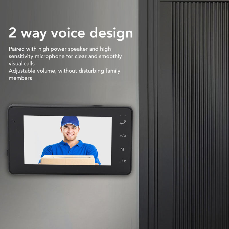 Video Doorbell, Video Intercom System, Night Vision, Two Way Voice, 170° Viewing Angle, Doorbell with Camera Monitor, Doorbell for Villa House Office Apartment