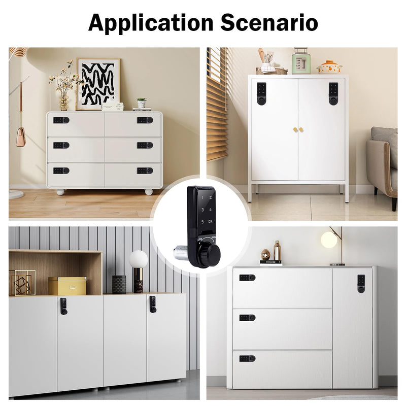 Electronic Cabinet Deadbolt Lock, Code Security Lock, Drawer Locks, Digital Locker Keypad Lock Touch Password Keyless Entry Key Access for Furniture, Hotel, Company, Factory (L=20) L=20