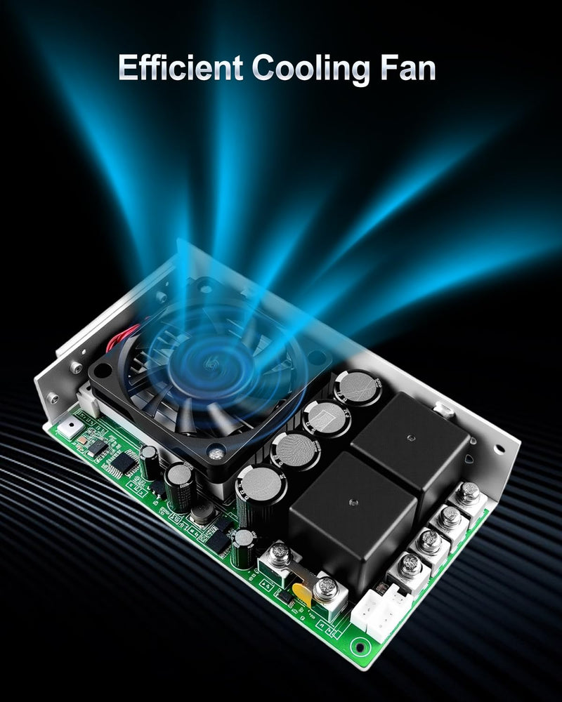 DC Motor Speed Controller 10V-55V, DC Rated 60A / Max 100A Reversible PWM Control Module for Motor, Variable Speed Adjuster with Forward-Brake-Reverse Switch & Aluminum Case