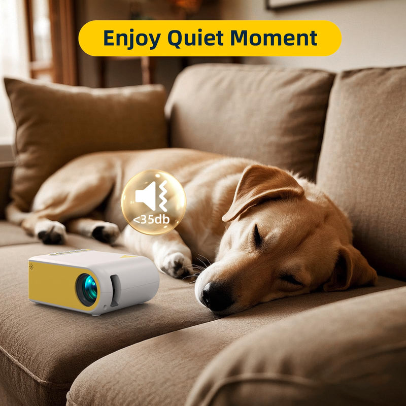 KSAN Mini Projector, Projector with WiFi and Bluetooth, 1080P Support Movie Projector with Built-in Speaker, Compatible with Smartphone, HDMI, USB, AV, Fire Stick, PS5 for Home, Bedroom, Outdoor Use 240ANSI