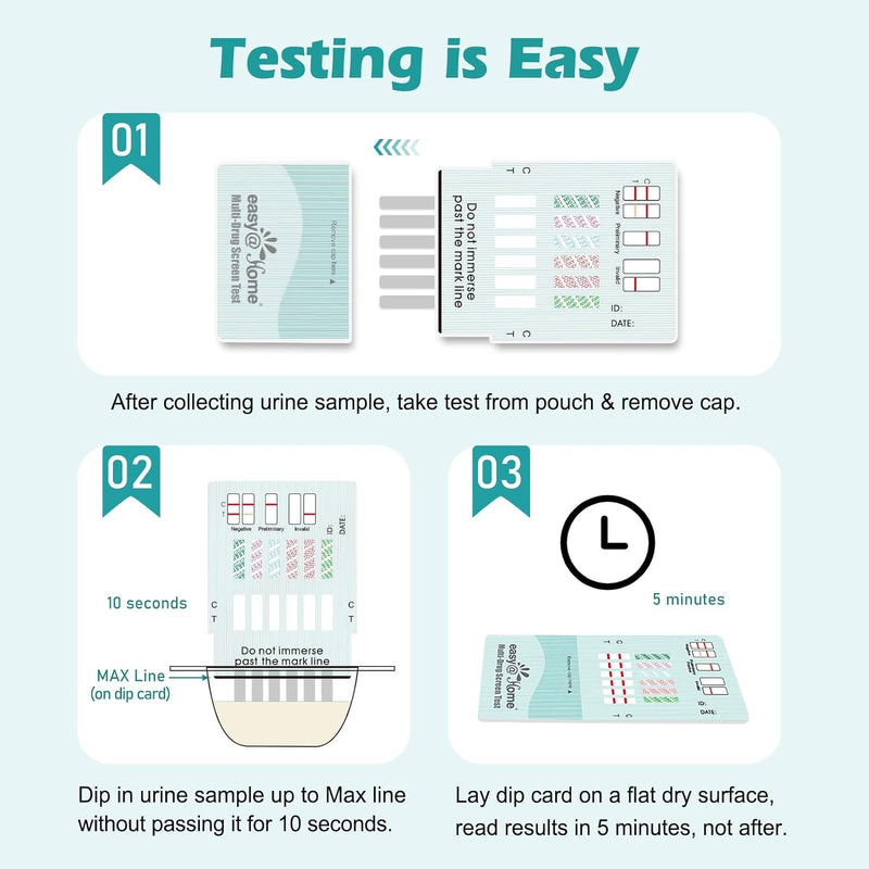Easy@Home 12 Panel Instant Drug Test Kits - Testing Marijuana (THC),COC, OPI 2000, AMP,BAR,BZO,MDMA,MET/mAMP, MTD, OXY,PCP,PPX- EDOAP-1124 (5 Pack)