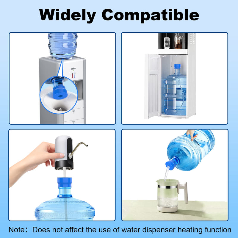 MYLOLF 3 & 5 Gallon Water Jug Cap, 3 Pack Reusable Food Grade Silicone Replacement Cap for 55mm Standard/Screw/Crown Tops Water Bottle and Water Dispensers, Non-Spill & Leak Free