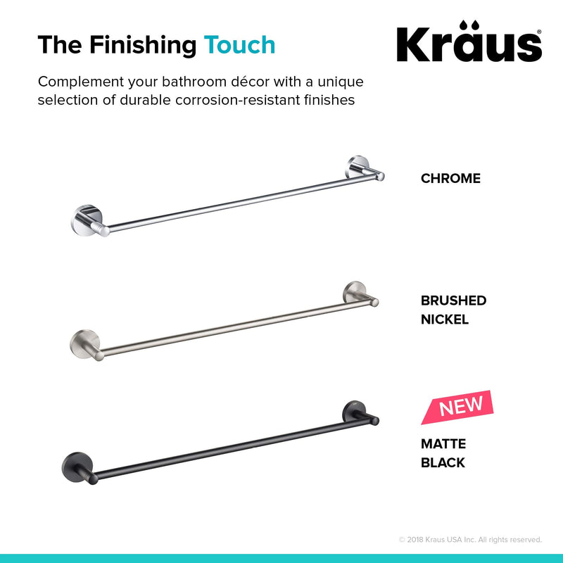 KRAUS Elie 24-inch Bathroom Towel Bar, Chrome Finish, KEA-18837CH