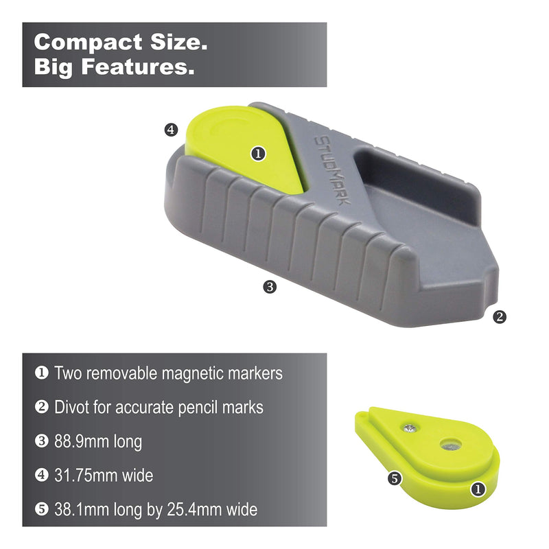 Calculated Industries 7310 StudMark Magnetic Stud Finder with 2 Removable Magnet Markers | Finds & Marks up to 3 Stud Locations | Updated 2020 More Powerful Rare Earth Magnets, No Batteries Needed