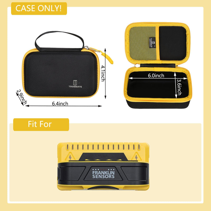 Hard Case Compatible for Franklin Sensors ProSensor M90/M150/T11/X1100 Professional Stud Finder - Tourmate (Case Only) Black + Yellow